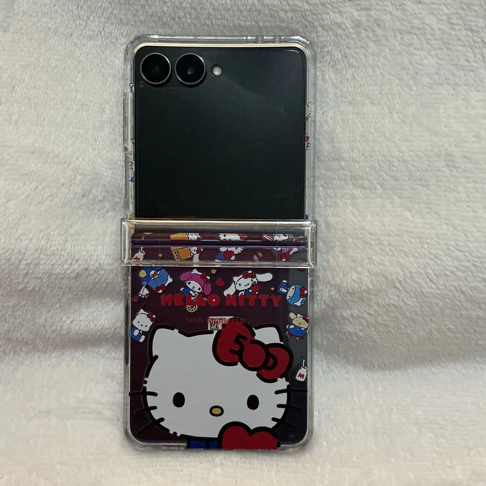 Galaxy Z Flip 7 Clear Hello Kitty Case